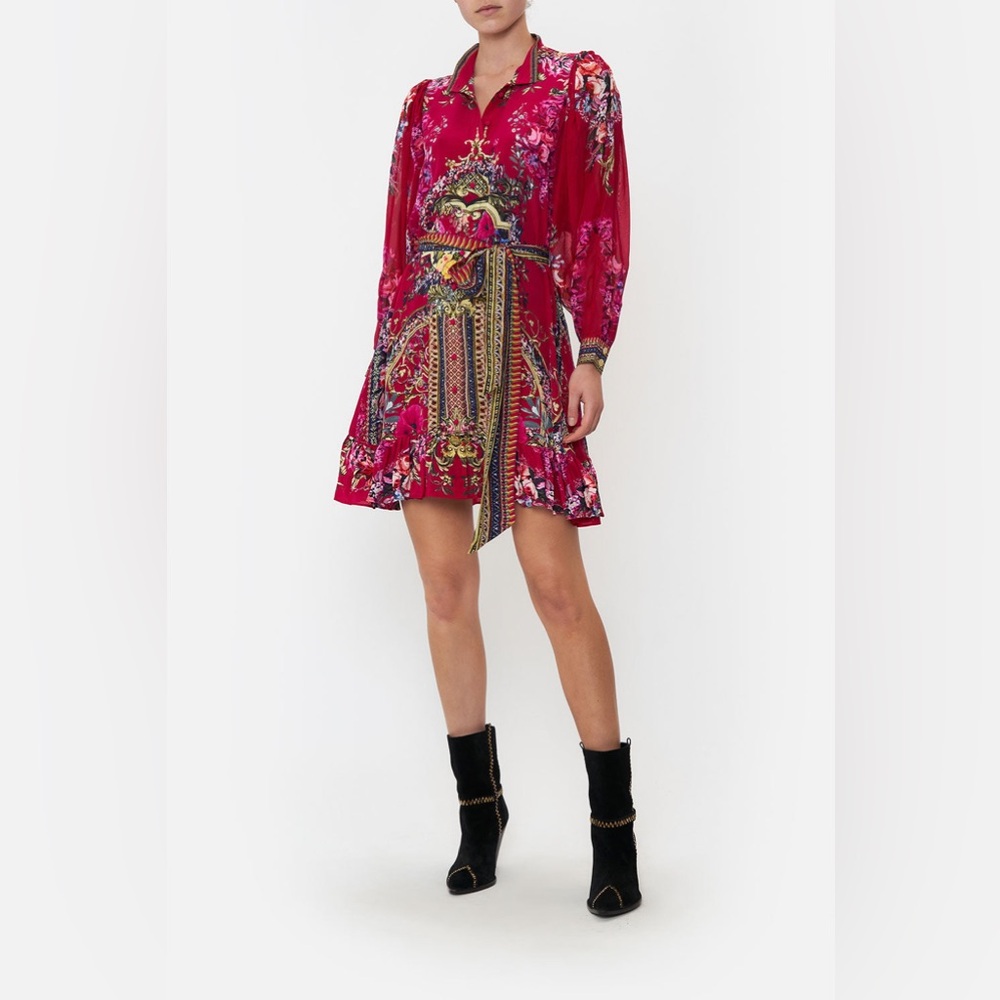 Camilla Drop Sleeve Shirt Dress in Boheme Blooms M